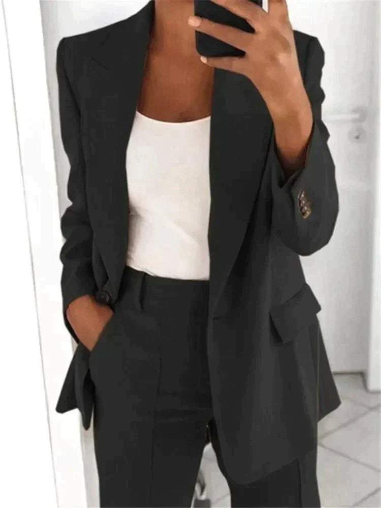 Blazer and Wide-Leg Pants Ensemble