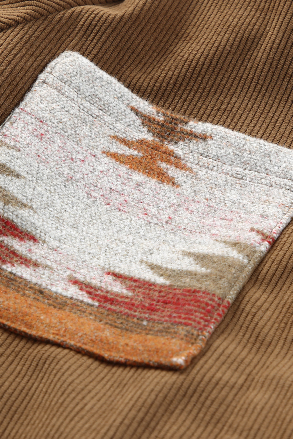 Aztec Patterned Corduroy Jacket