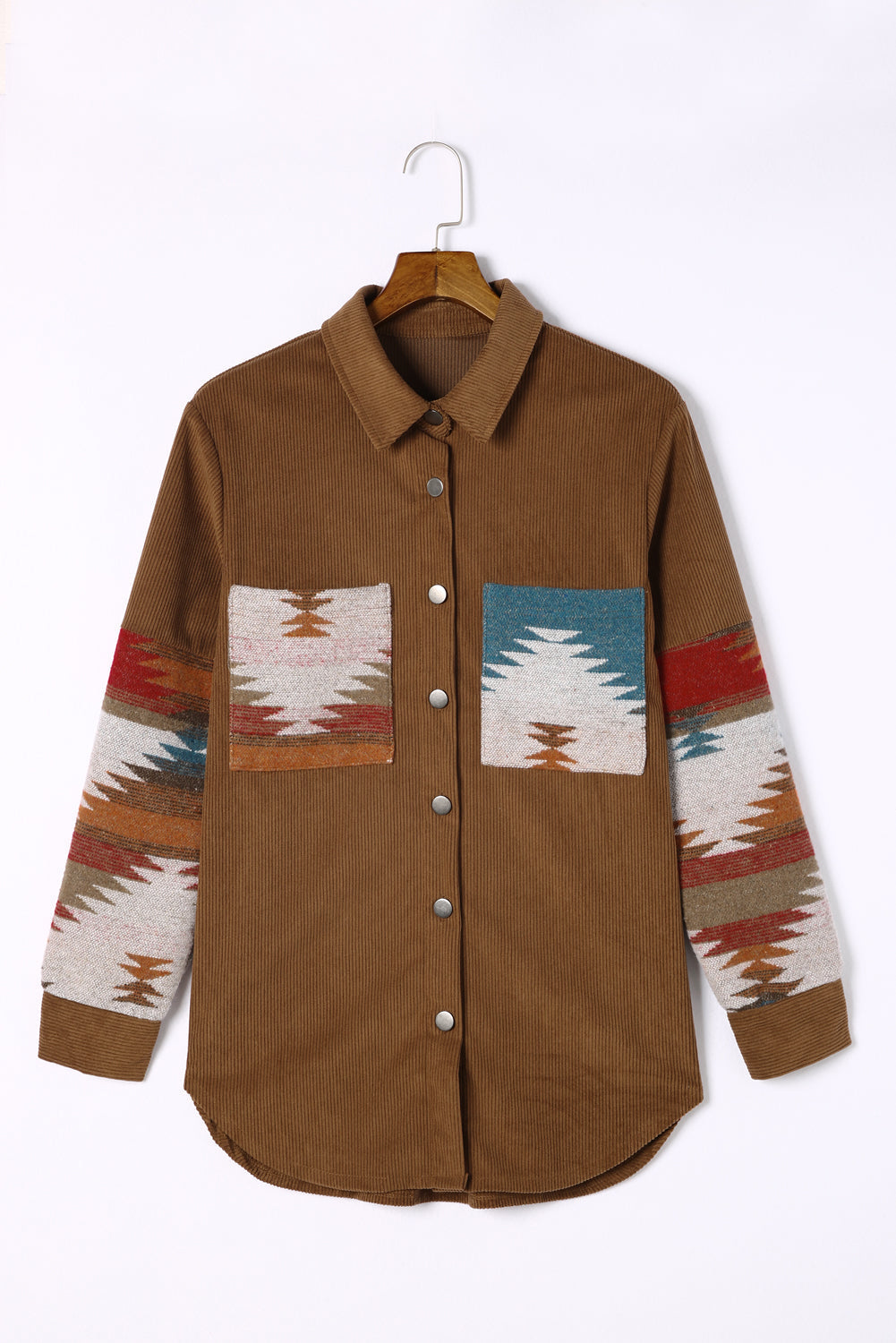 Aztec Patterned Corduroy Jacket