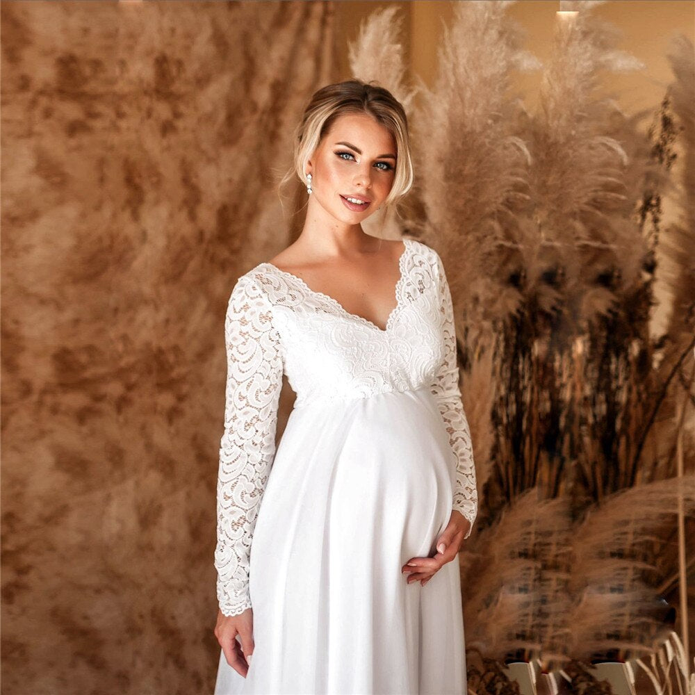 Chic Lace Maxi Dress for Expecting Mothers