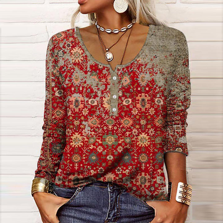 Chic Aztec-Patterned Knit Sweater