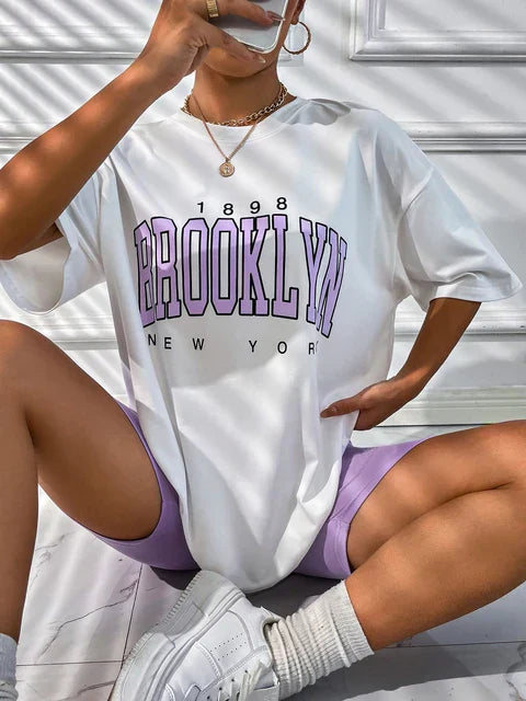 Brooklyn York Retro-Style Oversized Tee