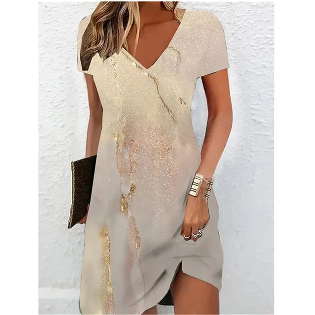 Champagne Sequin Cocktail Dress with a Shimmering Finish