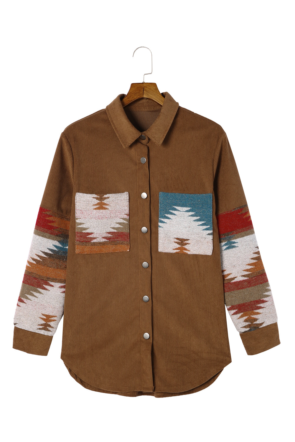 Aztec Patterned Corduroy Jacket