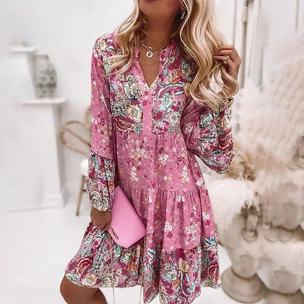 Bries – Boho Floral Midi Dress